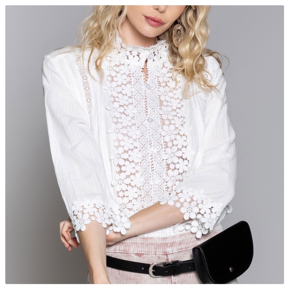 5th RE-STOCK* AUTHENTIC Infamous POL Lace Top - Picture 5 of 16
